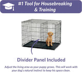 42-Inch iCrate for Large Breeds, 71-90 lbs, Single Door Folding Dog Crate with Divider Panel