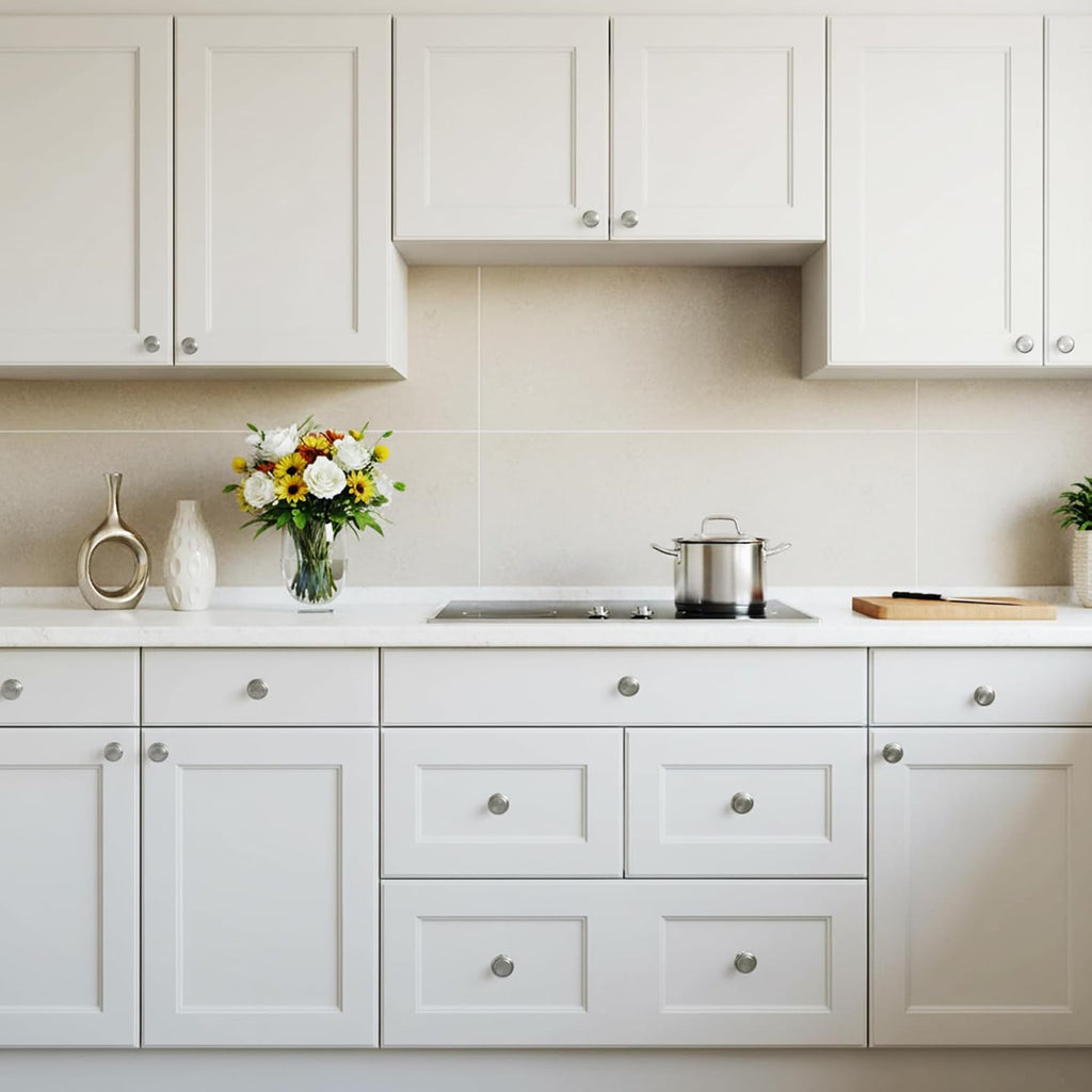 30 Packs Kitchen Cabinet Knobs Brushed Silver-Pull Hardware Handle,Drawer Knobs Door Drawer with Long Short Screws — 30