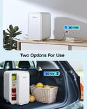 Mini Fridge,6 Liter / 8 Can Small Fridge for Bedroom, Car, Office & Dorm, 110V AC/DC Portable Thermoelectric Cooler &