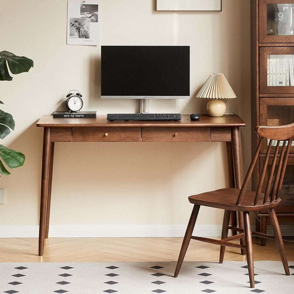 Computer Desk, Solid Wood Desk, Mid Century Modern Home Office