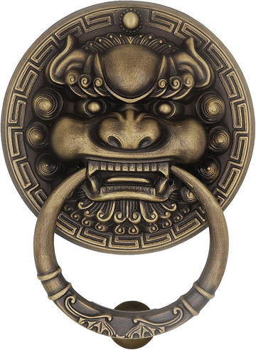 Retro Lion Head Door Knocker, Bronze Thickened Door Handle