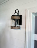 Rochester 14" Modern Farmhouse Outdoor Wall Lantern with Clear Glass Shade