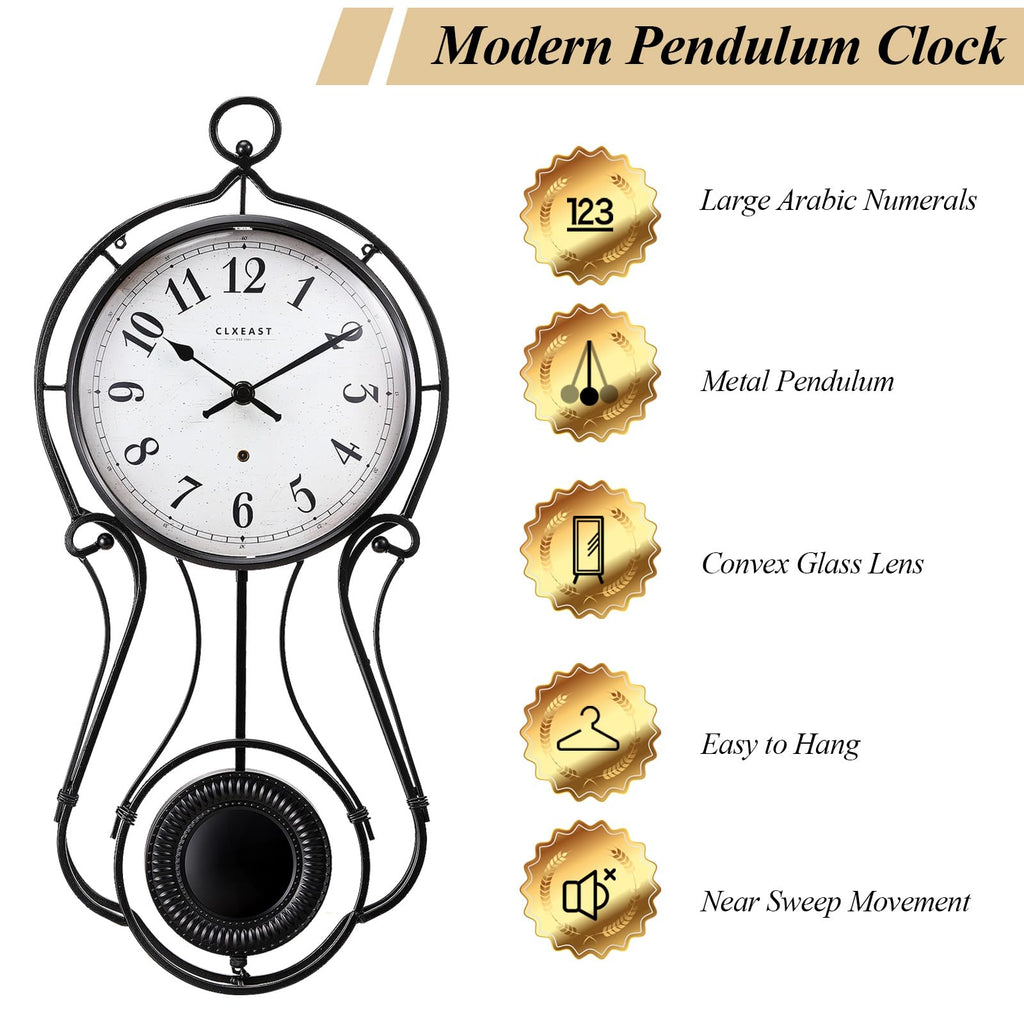 20" Modern Pendulum Wall Clock Decor