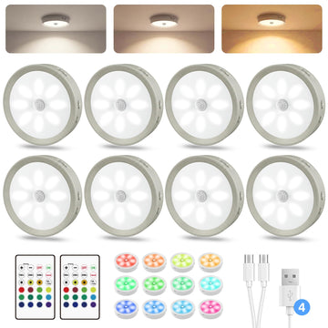 Led Puck lights Closet Lights Motion Sensor Cabinet Lights Grey