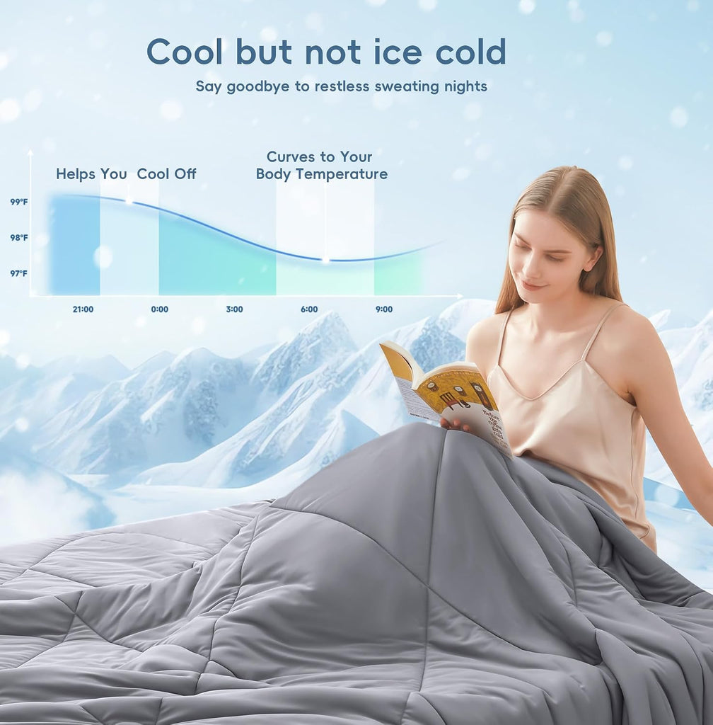 Cooling Blankets for Hot Sleepers, Luxury Lightweight Cozy Soft Throw for Night Sweats Double Sided Breathable