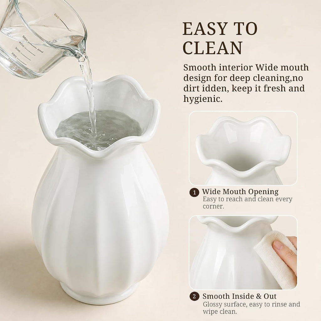 Ceramic Flower Vase with Bow