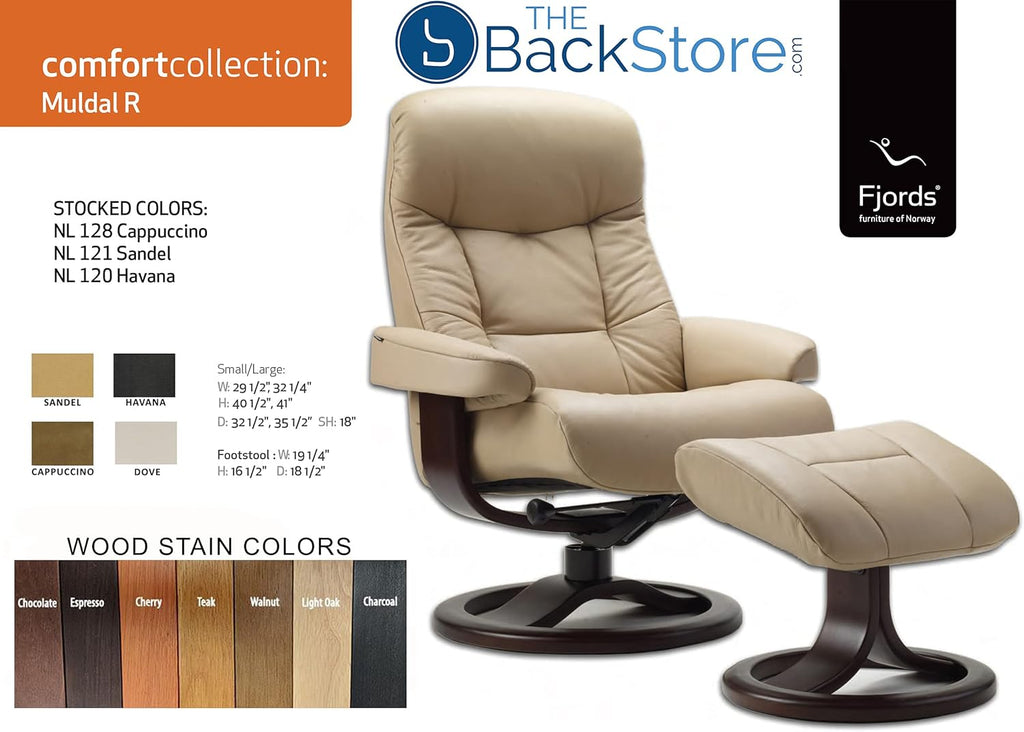 Modern Reclining Swivel Lounge Chair and Ottoman — Leather