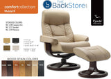 Modern Reclining Swivel Lounge Chair and Ottoman — Leather