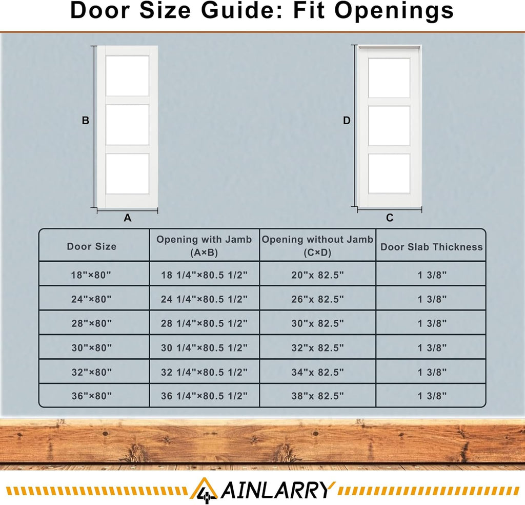 24'' x 80'' 6-Panel Wood Door, Natural Solid Pine Interior Door Slab, Arch Top, Solid Core Wooden Panel w/o Hardware, Prehung Jamb or Borehole, Pantry Doors, Single French Slab, Bedroom Door