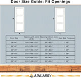24'' x 80'' 6-Panel Wood Door, Natural Solid Pine Interior Door Slab, Arch Top, Solid Core Wooden Panel w/o Hardware