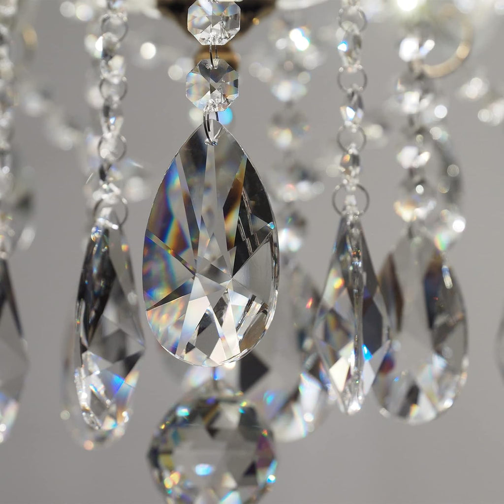 24 Pcs Teardrop Chandelier Prisms Candle Chandelier Crystal Pendants Glass Pendant Beads 1.5" for Chandelier Lights