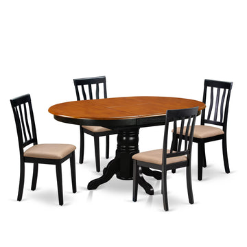 West Furniture 5 Piece Dining Table Set for 4 Includes an Oval Kitchen Table with Butterfly Leaf and 4