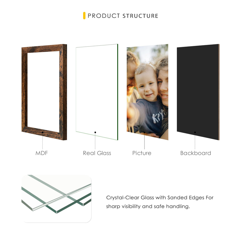 4x6 Collage Frame 10 Pack Glass Front Brown Assembly Required
