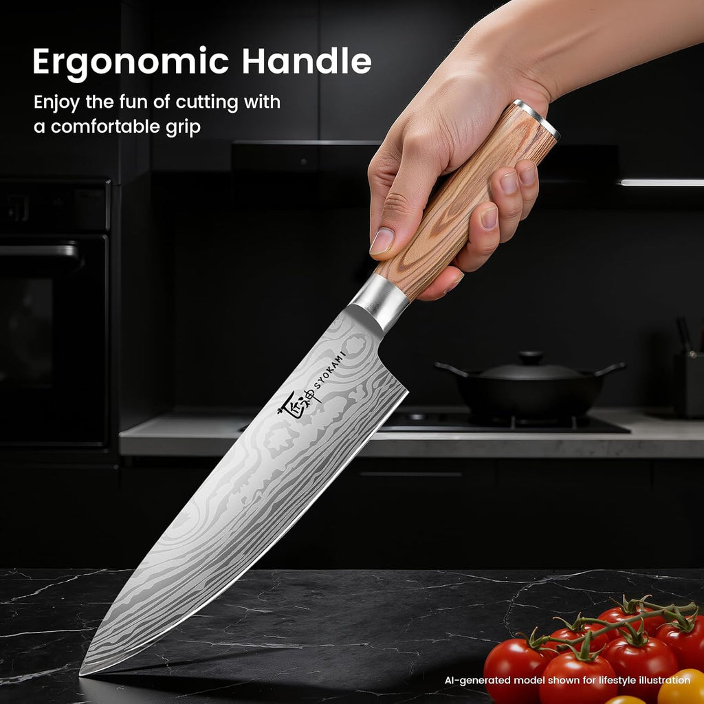 2026 Upgrade Japanese Kitchen Knife Set with Torii-Style Block | 14-Pieces Knife Set , German DIN1.4116 Steel
