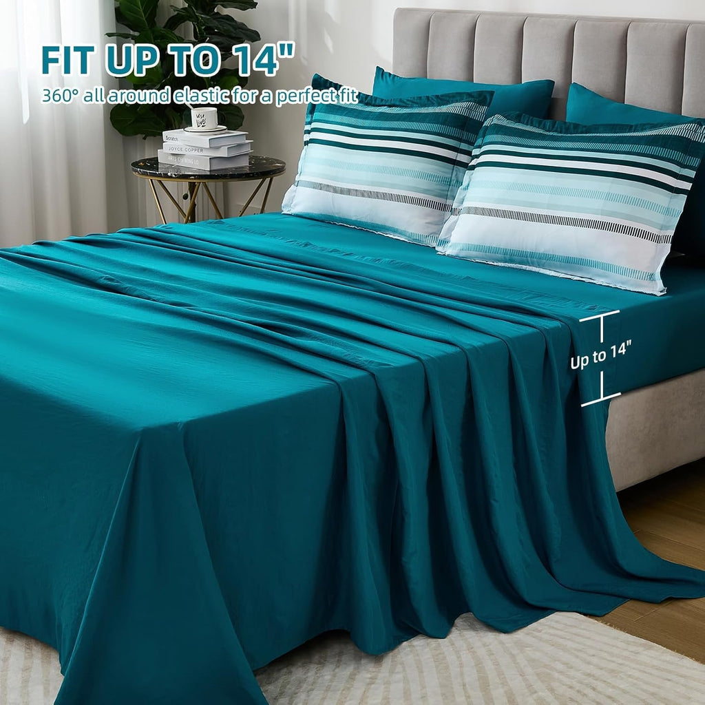 Teal Comforter Set 7 Pieces