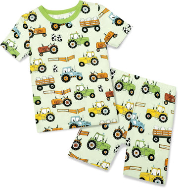 Bamboo Viscose Toddler Boys Pajamas Set, Short Sleeve Kids