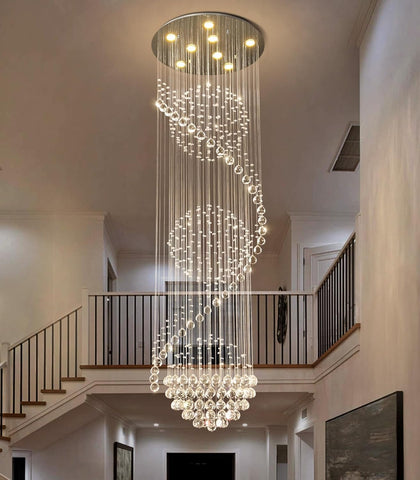 D24'' x H78'' Crystal Chandelier for Entryway High Ceiling Chandeliers Glam Chandelier Modern Large Raindrop Chandeliers LED Dimmable Light Fixtures for Staircaes Foyer Living Room A100-B0DPMFV5VW
