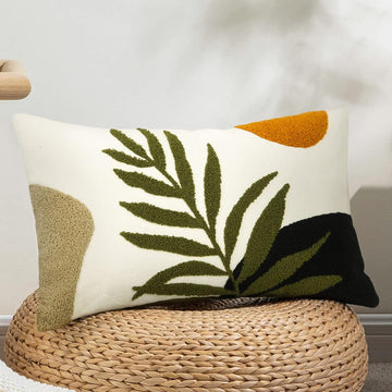 Boho Lumbar Throw Pillow Covers 12x20 Tufted Abstract Mid Century Modern Pillowcases Bohemian Aesthetic Decorative