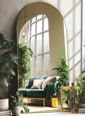 Full Length Mirror, Arched Floor Mirror, 38" x 77" Oversized Full Length Mirror, Freestanding, Full Body Mirror, Arch
