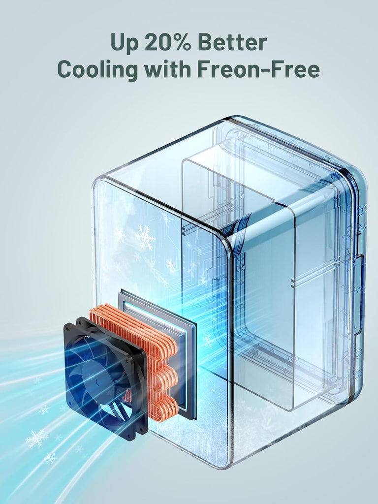 4L Mini Fridge for Skincare & Food, 110V/12V Cooler & Warmer Portable Refrigerator for Bedroom, Office, Car, Dorm