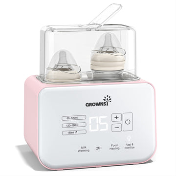 Baby Bottle Warmer, 8-in-1 Fast Milk Warmer with Timer Breastmilk or Formula, Fits 2 Bottles, Accurate