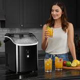 Nugget Ice Maker Countertop, 34Lbs/24H, Soft Chewable Ice, Self-Cleaning, Portable Ice Machine, Fast Making in 8
