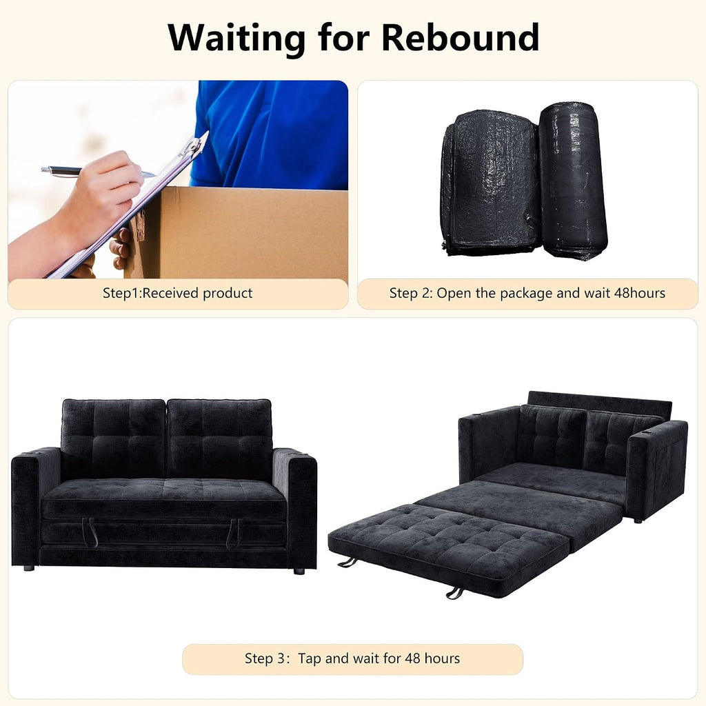 Convertible Sofa Bed, Folding Sofa Bed 2 in1 Pull Out Loveseat Sleeper Sofa, Floor Sofa Bed Folding Couch Bed with