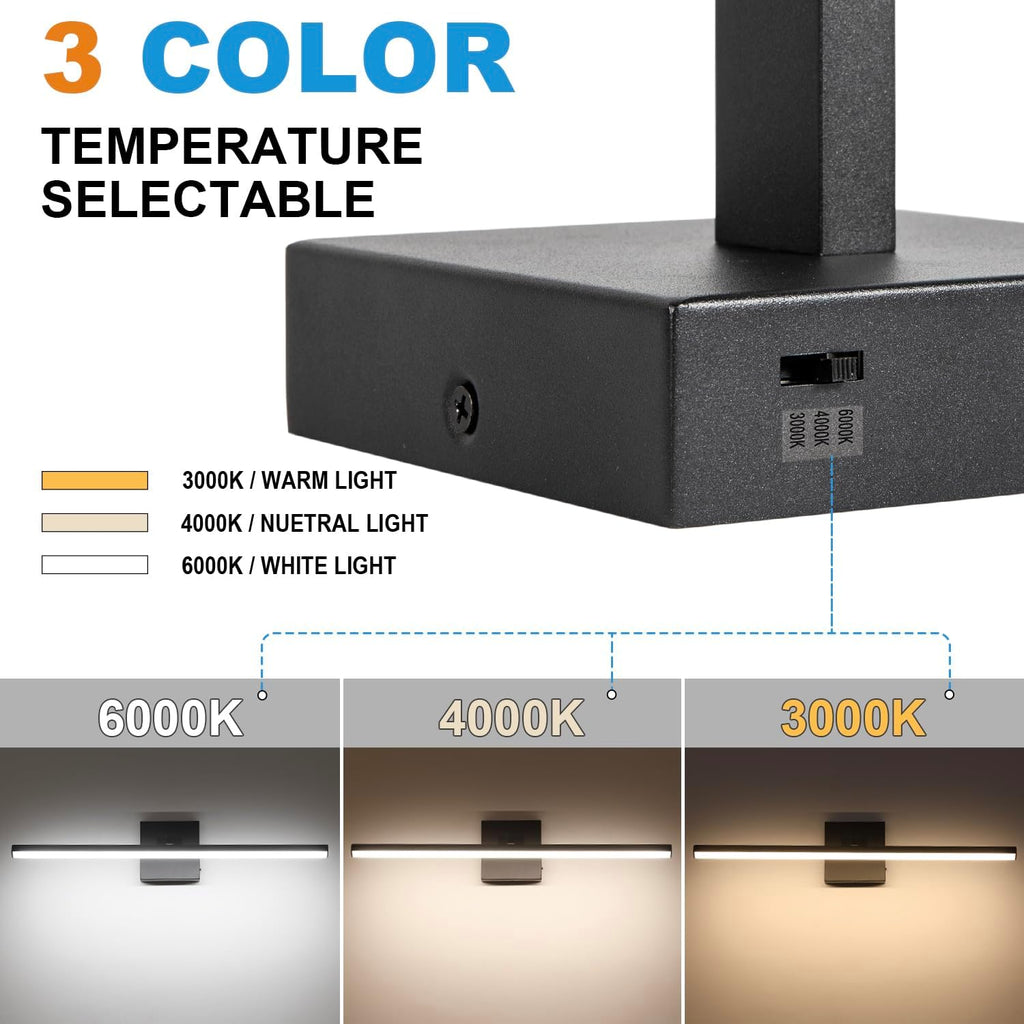 LED Bathroom Vanity Light, Modern Bathroom Light Fixture Over Mirror (3000K/4000K/6000K, Dimmable), Vanity Light Bar