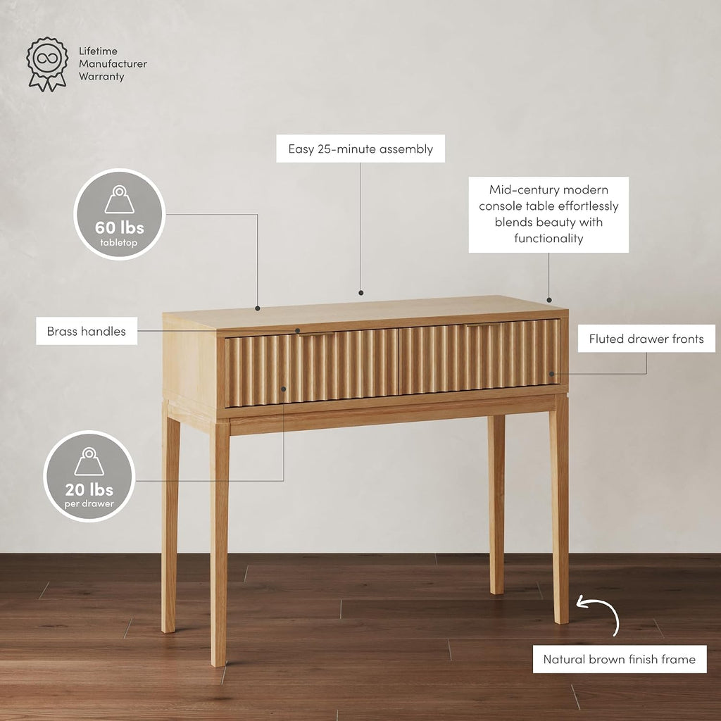 Virgo Wood Accent Storage Console Sofa Table, , 1, Warm Pine