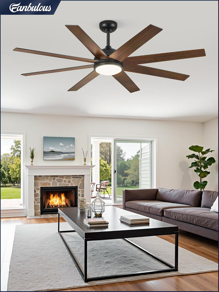 60" Ceiling Fan with LED Light and Remote - Classic Black
