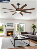 60" Ceiling Fan with LED Light and Remote - Classic Black