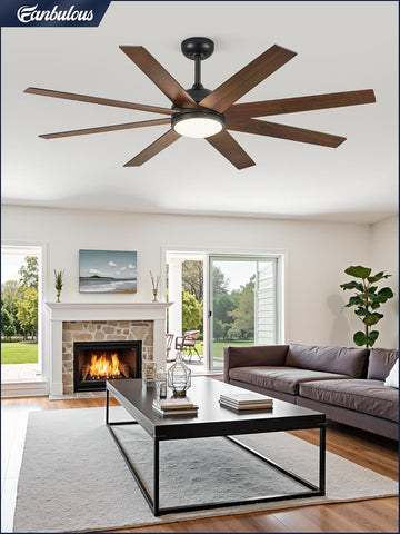 60" Ceiling Fan with LED Light and Remote - Classic Black
