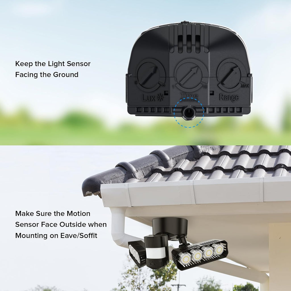 Hardwired Motion Sensor Flood Light, Dusk to Dawn Security Lights | 7000LM Ultra Bright, 54W 5000K Daylight, IP65