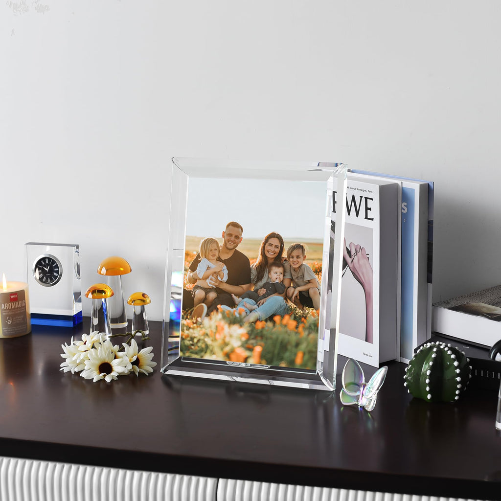 Crystal 8x10 Inch Picture Frame, Wedding Frame Tabletop Display, Display Pictures 8'' x 10'', Comes with Gift Box