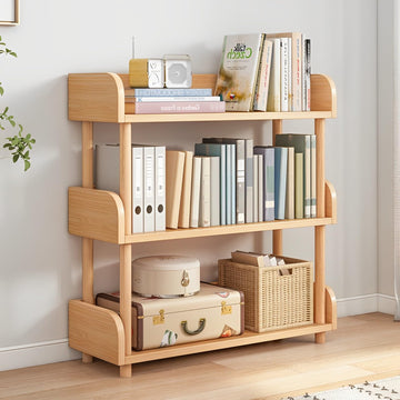 3-Tier Wooden Open Bookcase, Oak