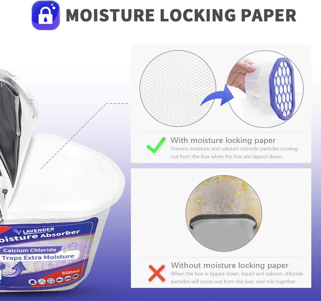 Moisture Absorbers 6 Pack, Portable Humidity Absorber Boxes for Your Bathroom, Closet & Car