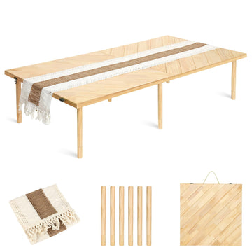 Folding Picnic Table 60x30, Low Floor Table for 6-8