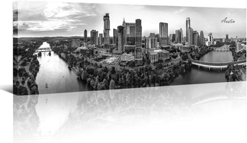 Austin Skyline Wall Art Cityscape Canvas Modern Home Decor Panorama Pictures City Building House Decorations