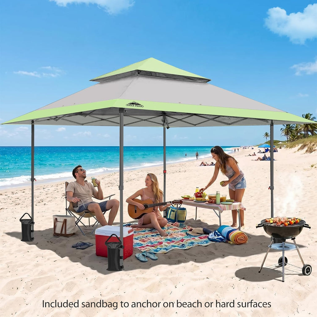 13x13 Straight Leg Pop Up Canopy Tent Instant Outdoor Canopy Easy Single Person Set up Folding Shelter w/Auto Extending
