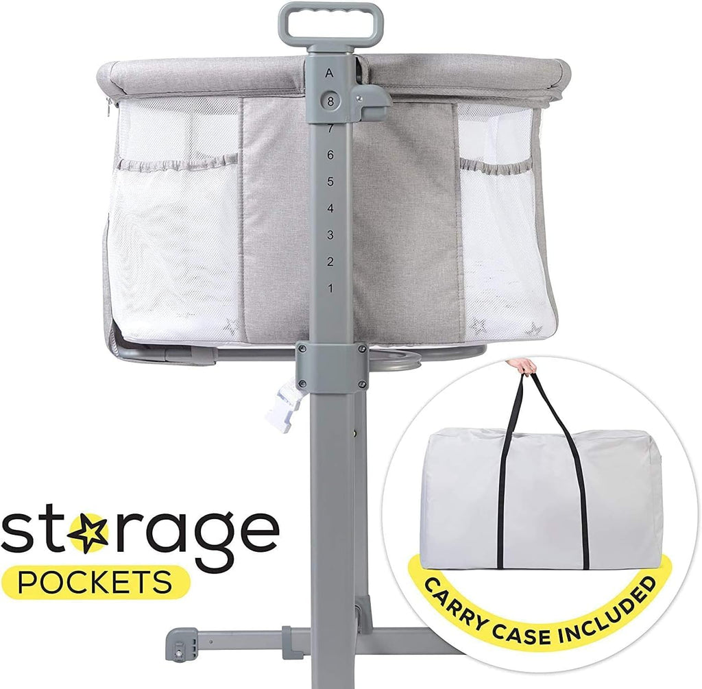 Baby Bedside Bassinet Sleeper, Bassinet for Newborn with Plush Mattress, Mesh Breathable, Adjustable Side Sleeper