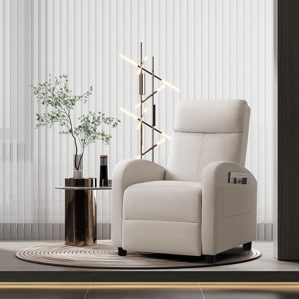 Recliner Chair Adjustable Home Theater Single Recliner Sofa Furniture with Thick Seat Cushion and Backrest Modern