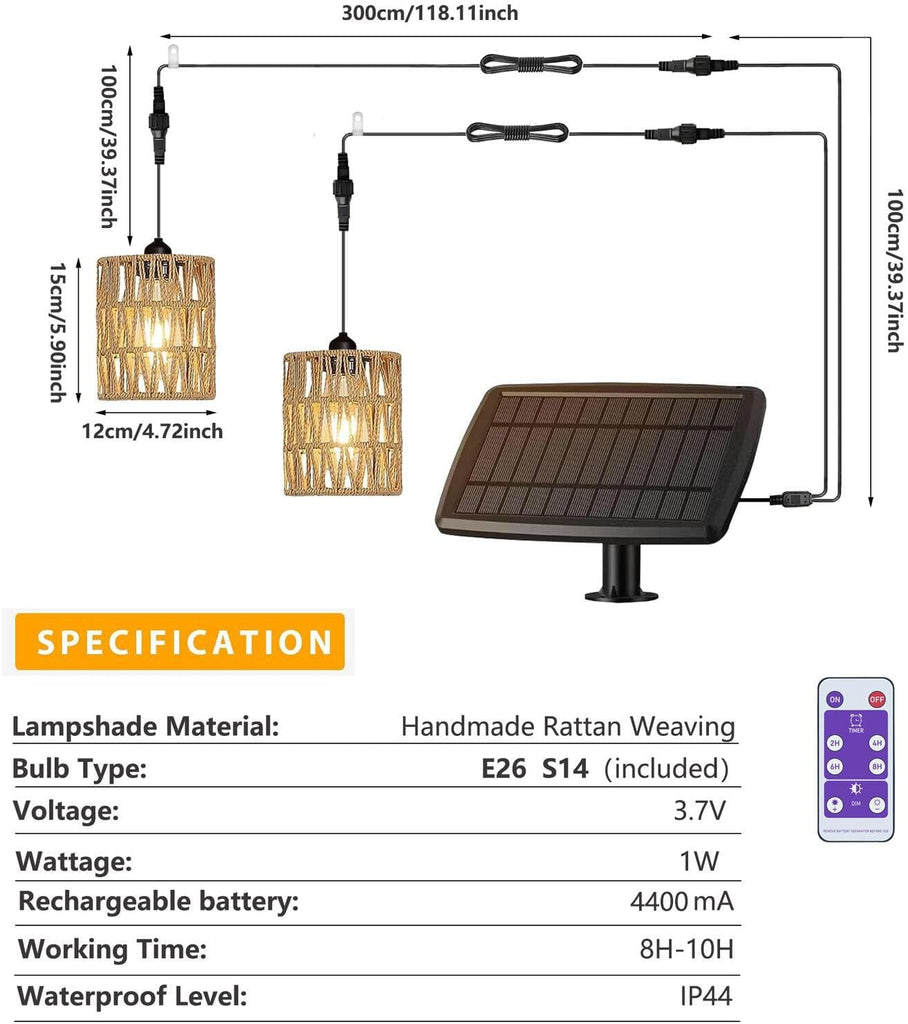 Outdoor Solar Chandelier Indoor Gazebo Lights Waterproof Pen - Image 3