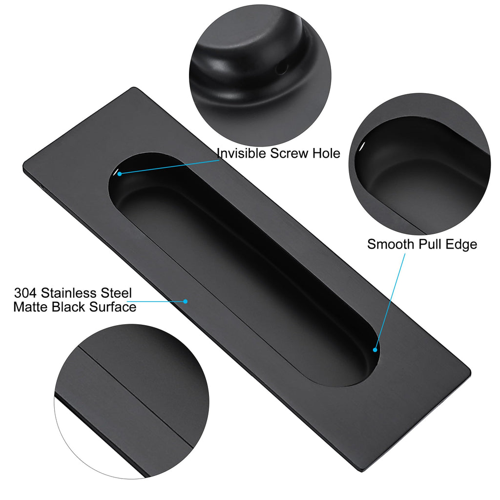 4.72 Inch Recessed Finger Flush Pulls for Cabinet, Drawer Handle