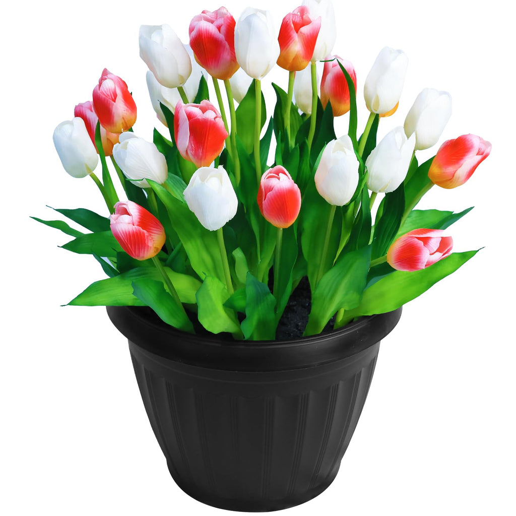 28PCS Artificial Tulips in Pot, Tabletop Decor