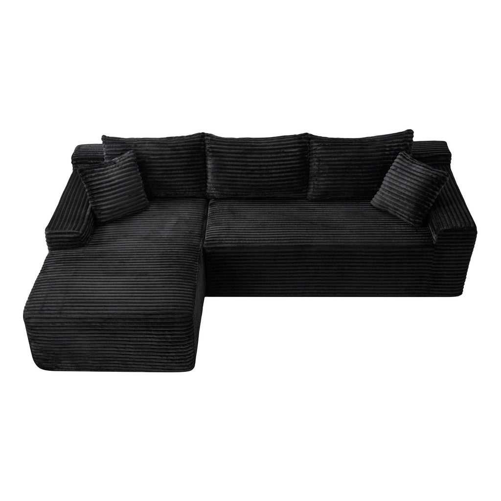 95" L-Shaped Cloud Sectional Couch, Left Facing Modular Compressed Boneless Sectional Sofa with Chaise Lounge, Plush