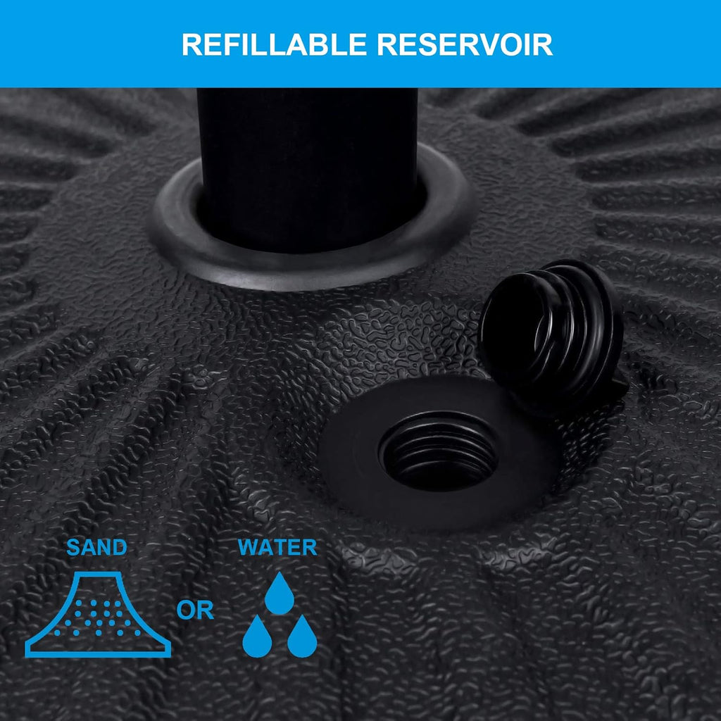 20" Heavy Duty Patio Market Umbrella Base Stand with Steel Holder Water Filled Round