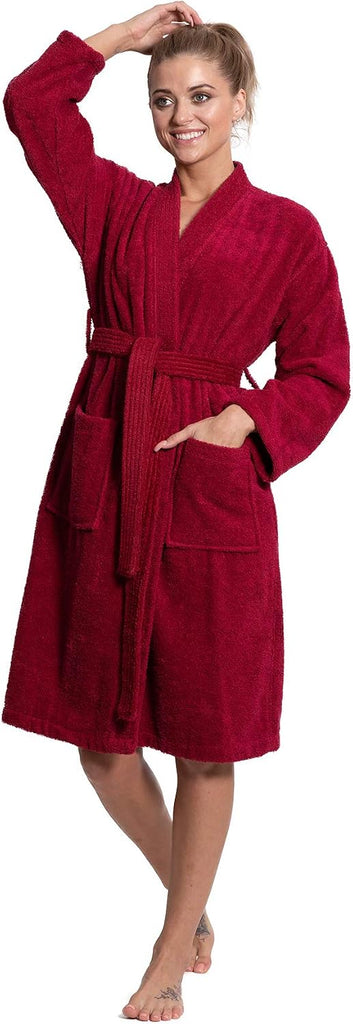 Soft & Absorbent Towel Robe, 100% Cotton Turkish Terry Cloth Kimono Bathrobes for Women