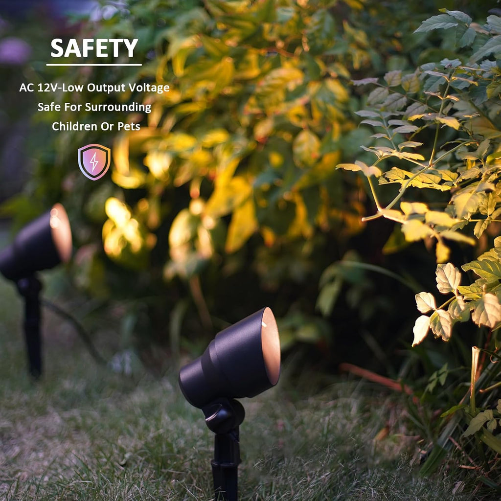 LED Floodlight Low Voltage Landscape Lighting Outdoor Spotlight for Walls Trees Flags Decorative Light, 6 Watt 12V AC