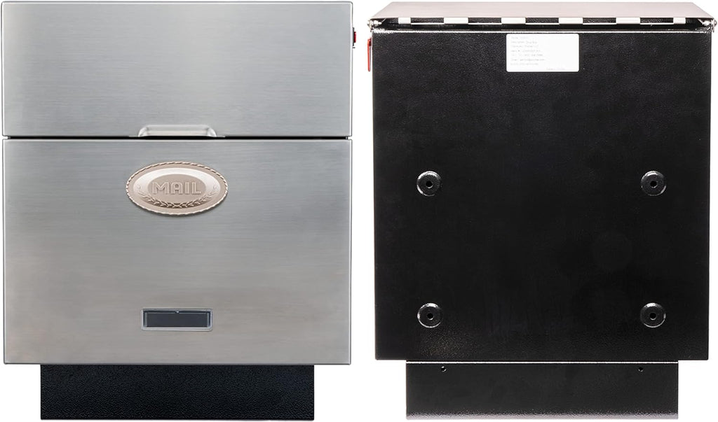 Stainless Steel Mailbox for Walls, Heavy Duty Wall Mounted Mailbox with Newspaper Holder