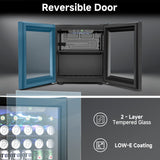 50 Can Beverage Refrigerator Cooler - 1.3 Cu.Ft Mini Fridge with Glass Door, Sod
